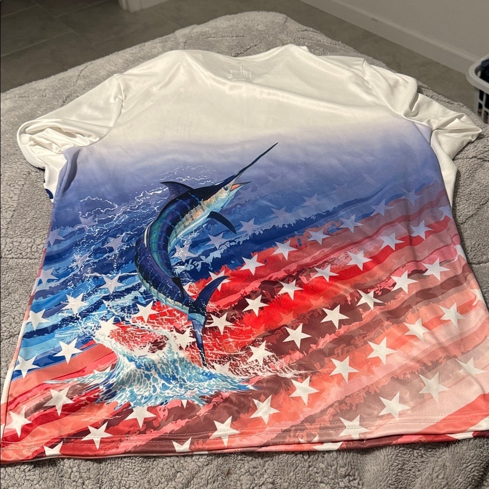 Guy Harvey Cream Long Sleeve Shirt - Picture 2 of 3